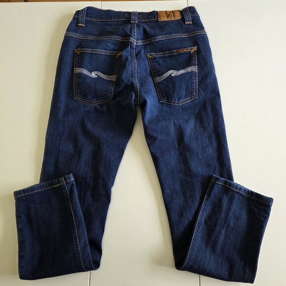 Nudie Jeans Co Thin Finn Dry Ecru Embo Jeans Mens 33(29) x 34(28) Preppy HEMMED - Picture 16 of 16